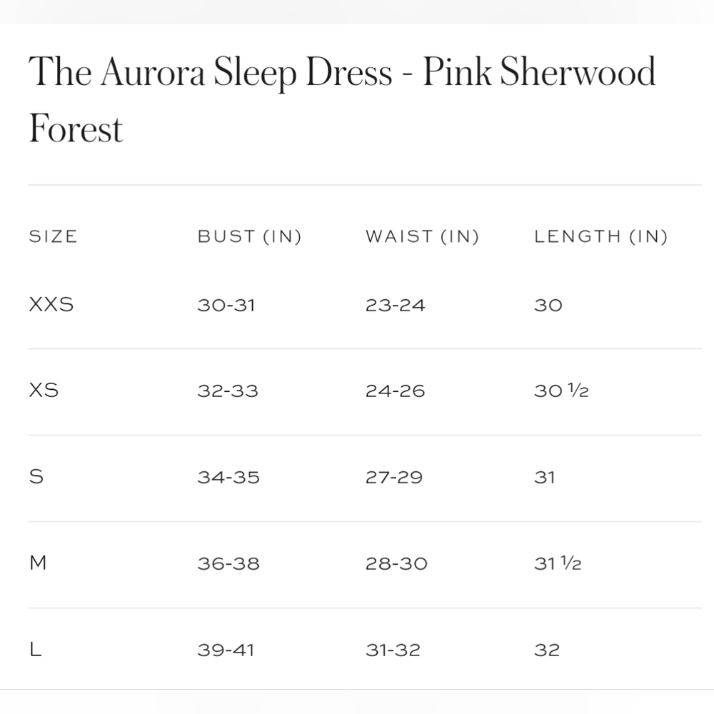 Hill House The Aurora Sleep Dress Pink Sherwood Forest Organic Cotton XS, L NWT - Picture 5 of 5